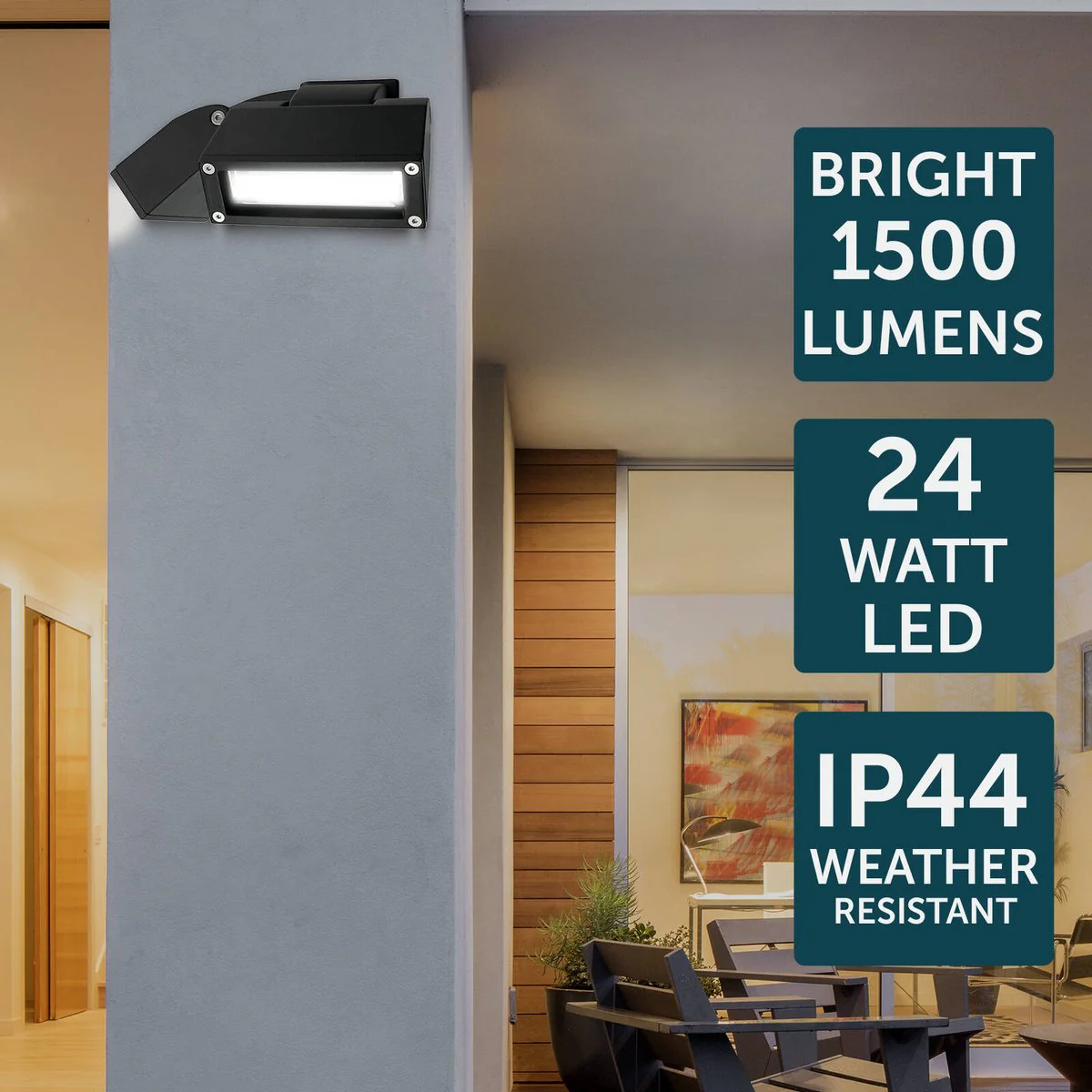 Brilliant Nighthawk 24W Black Twin Flood Light 400mm x 150mm - Image 5