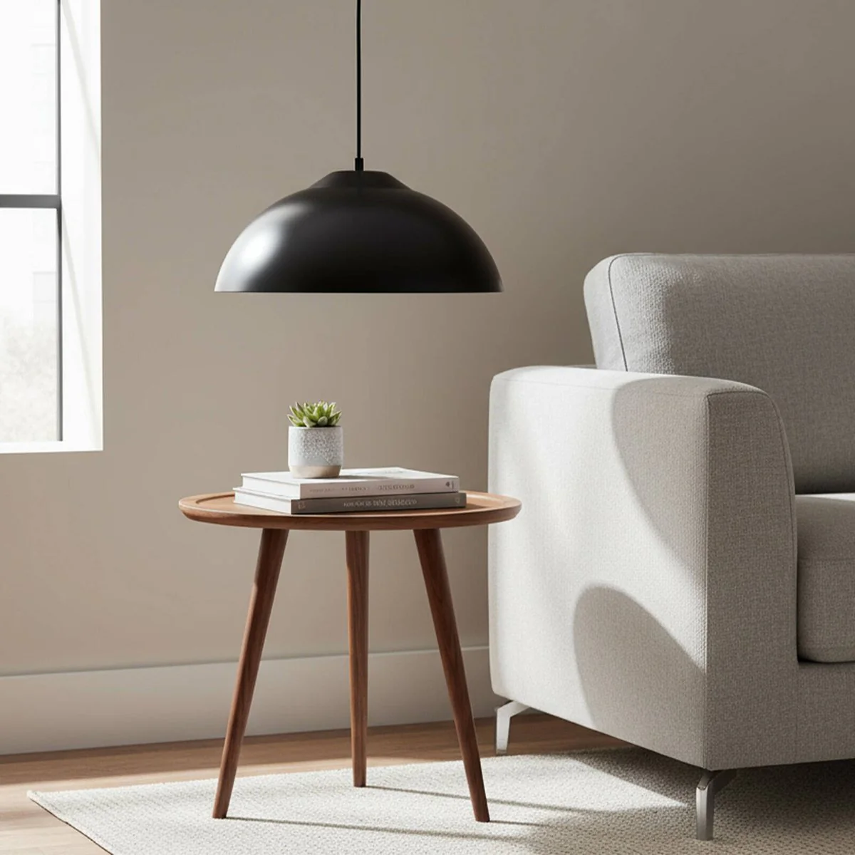 Brilliant 29cm Black Basix Dome Batten Fix Shade - DIY Pendant - Easy Install - Indoor/Outdoor Use - Image 4