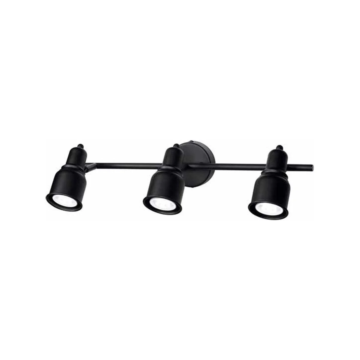 Brilliant 3 Light Black Spotlight - 545mm x 140mm x 149mm - Adjustable Illumination