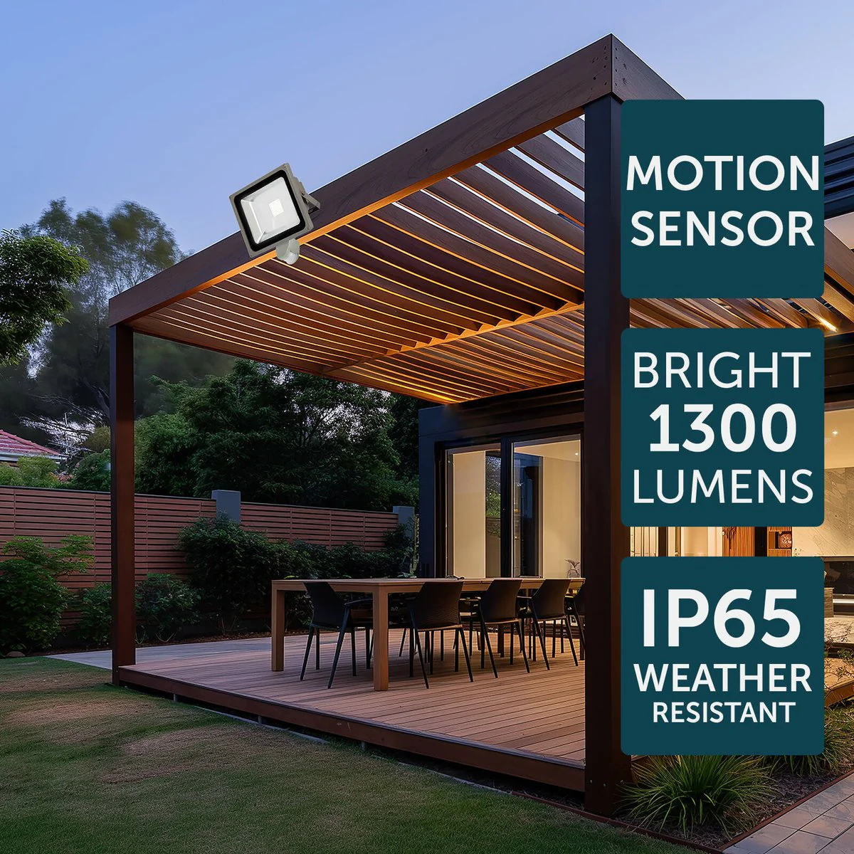 Brilliant 30W Grey Ranger III LED Sensor Flood Light - 2700 Lumens - IP65 - Image 5