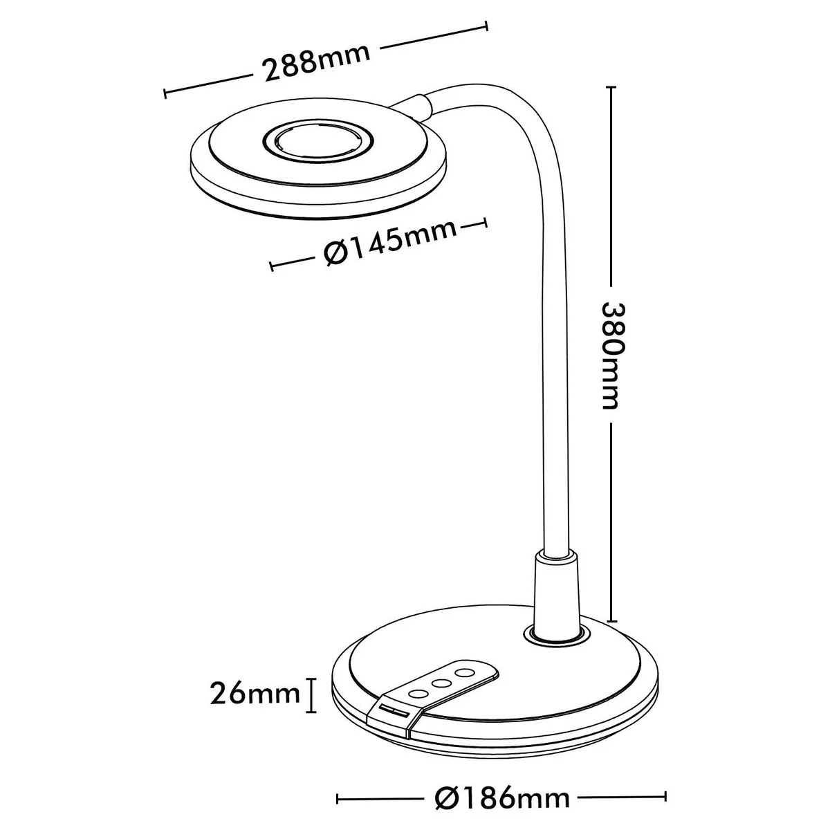 Brilliant 38cm Black Thrive LED Desk Lamp - Tone Changing - 530 Lumen - Adjustable - Image 4