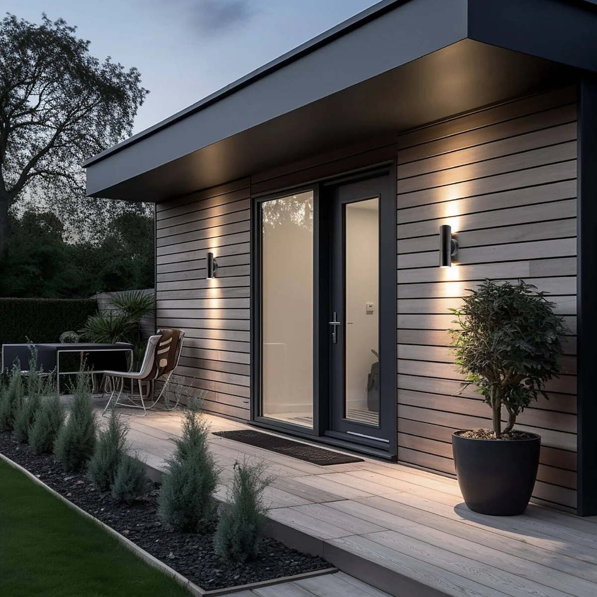 Brilliant Black Coolum Project Modern Wall Light LED Twin Pack - 10W - 800 Lumens - Outdoor Use - Image 3