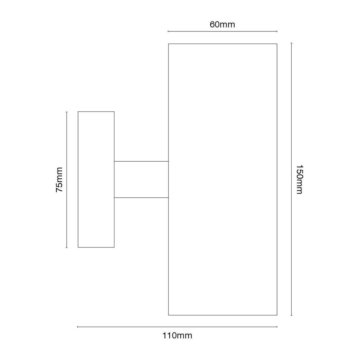 Brilliant Black Coolum Project Modern Wall Light LED Twin Pack - 10W - 800 Lumens - Outdoor Use - Image 5