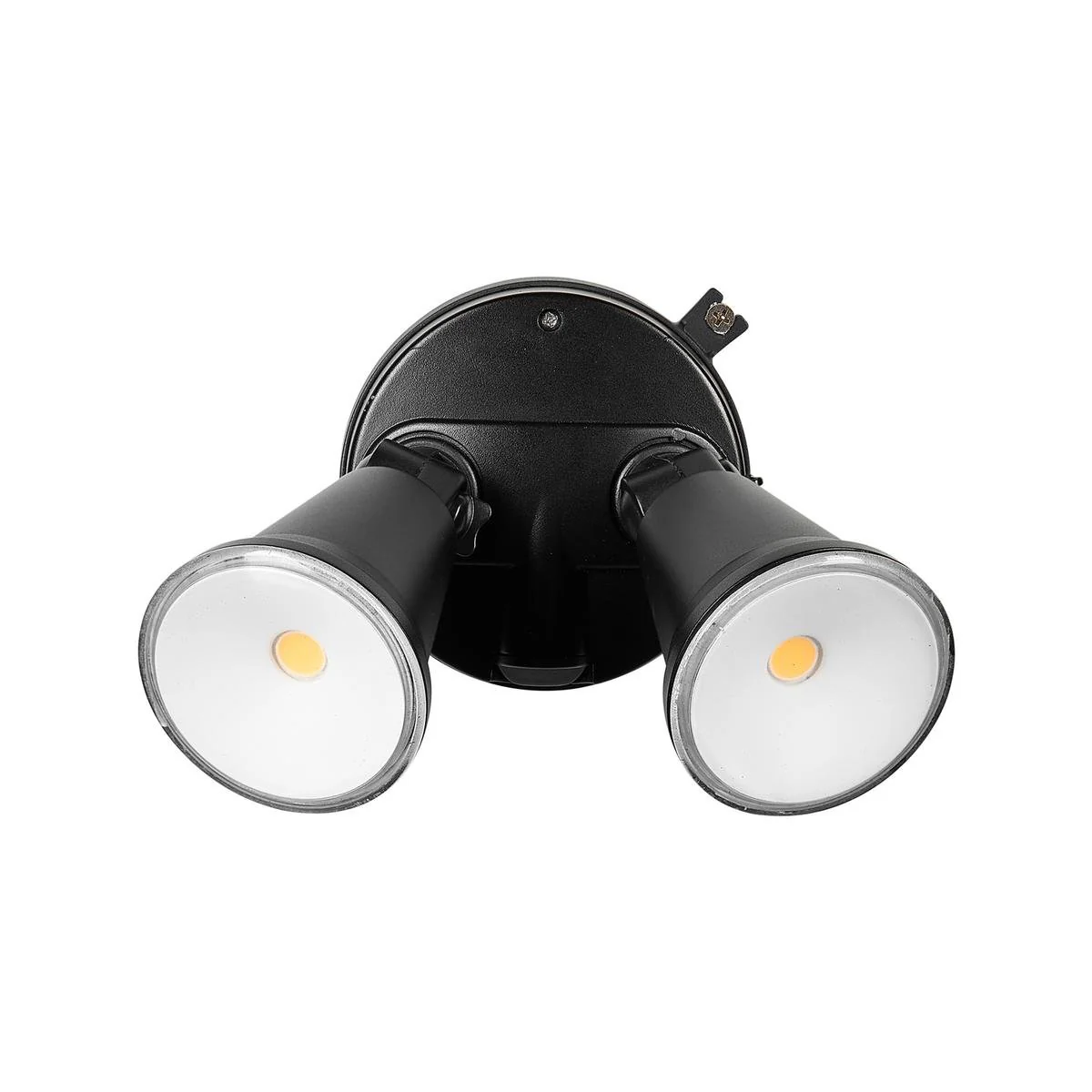 Brilliant Black Lamy DIY Twin Security Light - 1600 Lumens - Weather Resistant - Adjustable Heads - 330mm x 150mm x 120mm