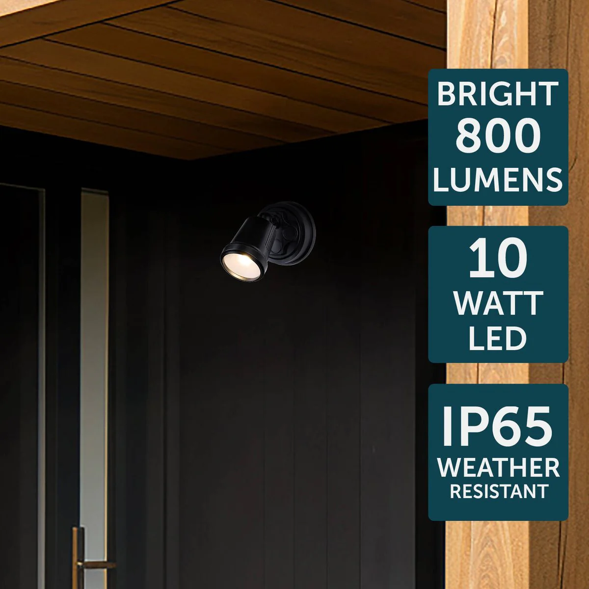 Brilliant Black Raptor III Single LED Flood Light - 800 Lumens - 10W - Black - Image 4