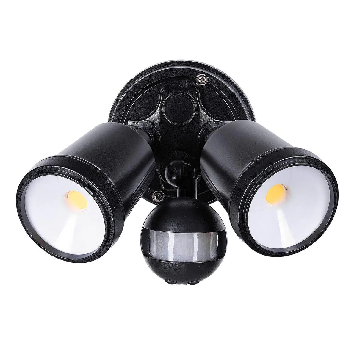 Brilliant Black Raptor III Twin Security Light - 20W - 1800 Lumens - PIR Sensor - Outdoor Use