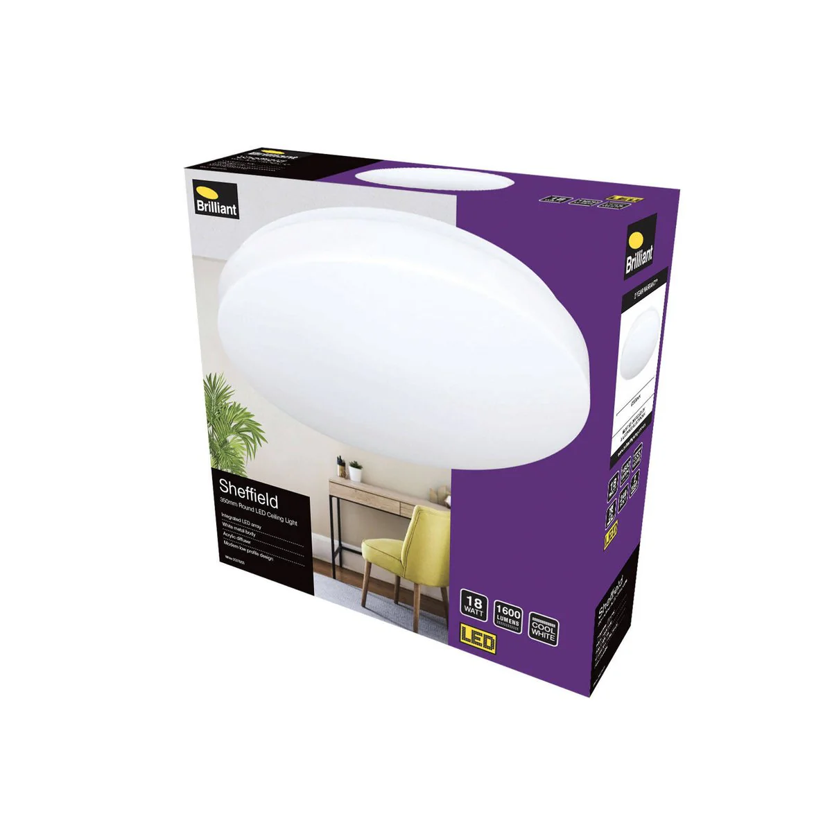 Brilliant Ceiling Light - 35cm - Metal - Cool White LED - Image 3