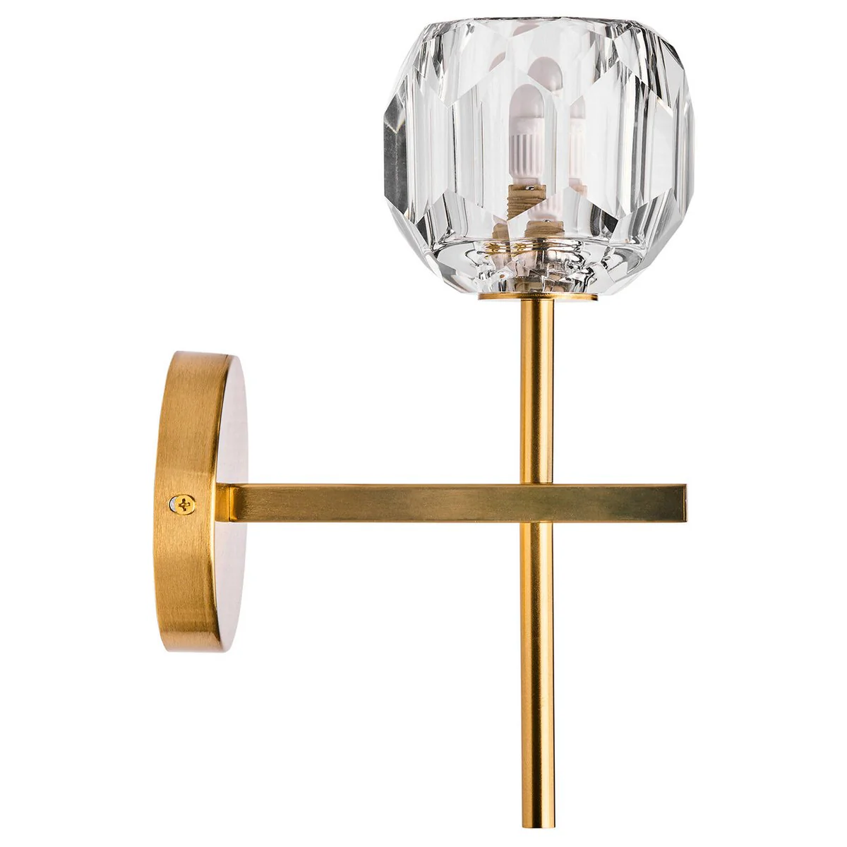 Brilliant Celeste Vanity Light - 27.5cm Cut Glass - Satin Brass - Indoor Use - Image 4