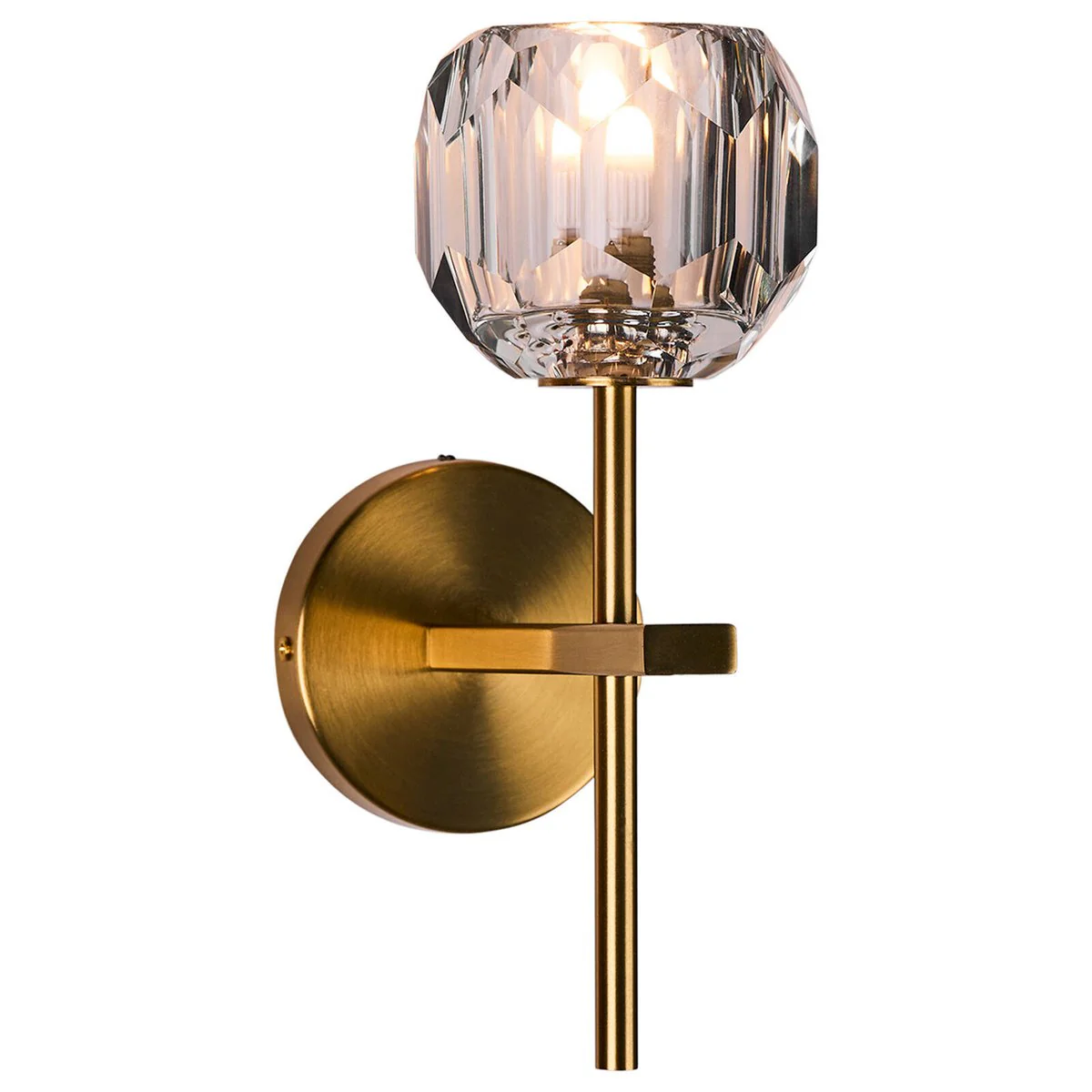 Brilliant Celeste Vanity Light - 27.5cm Cut Glass - Satin Brass - Indoor Use - Image 5