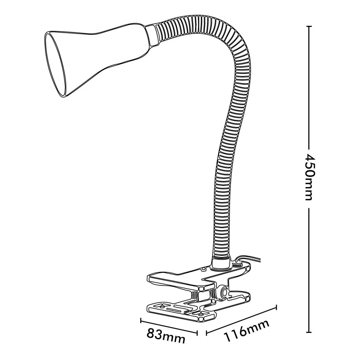 Brilliant Lighting Vito Clamp Lamp - 1 x 450mm - Black - Flexible Neck - Image 4