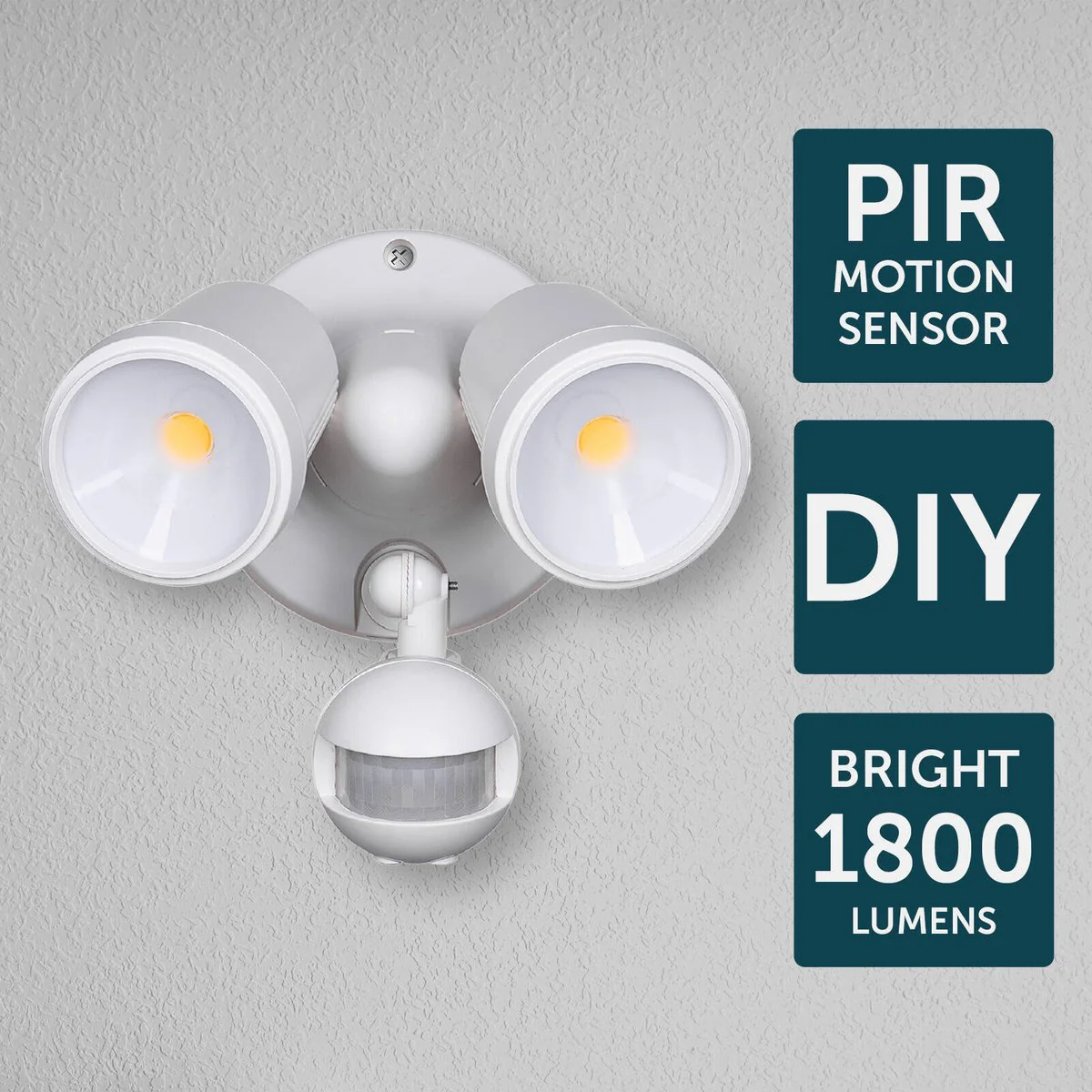 Brilliant Raptor III LED Twin Security Light - 20W - 1800 Lumens - White - PIR Sensor - Image 4
