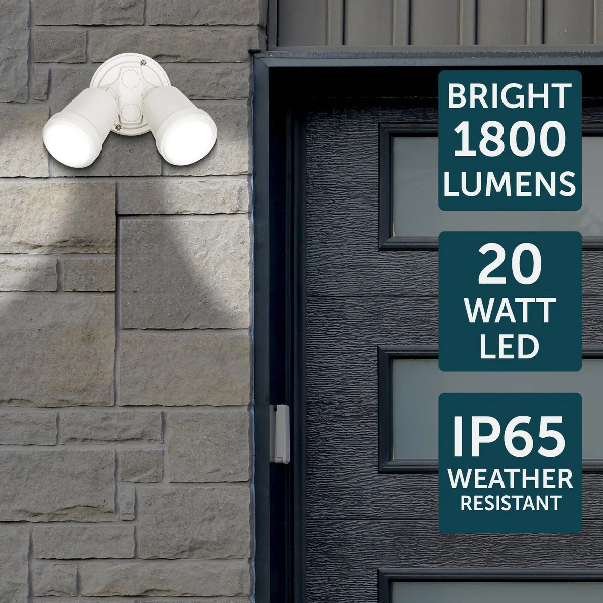 Brilliant Raptor III Twin Flood Light - 20W - 1800 Lumens - Beige - Adjustable - Image 4