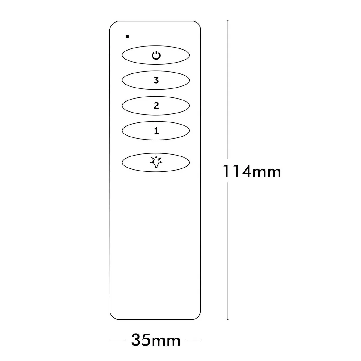 Brilliant Slimline AC Ceiling Fan Remote - Digital Pairing - 35mm x 114mm - White - Image 2