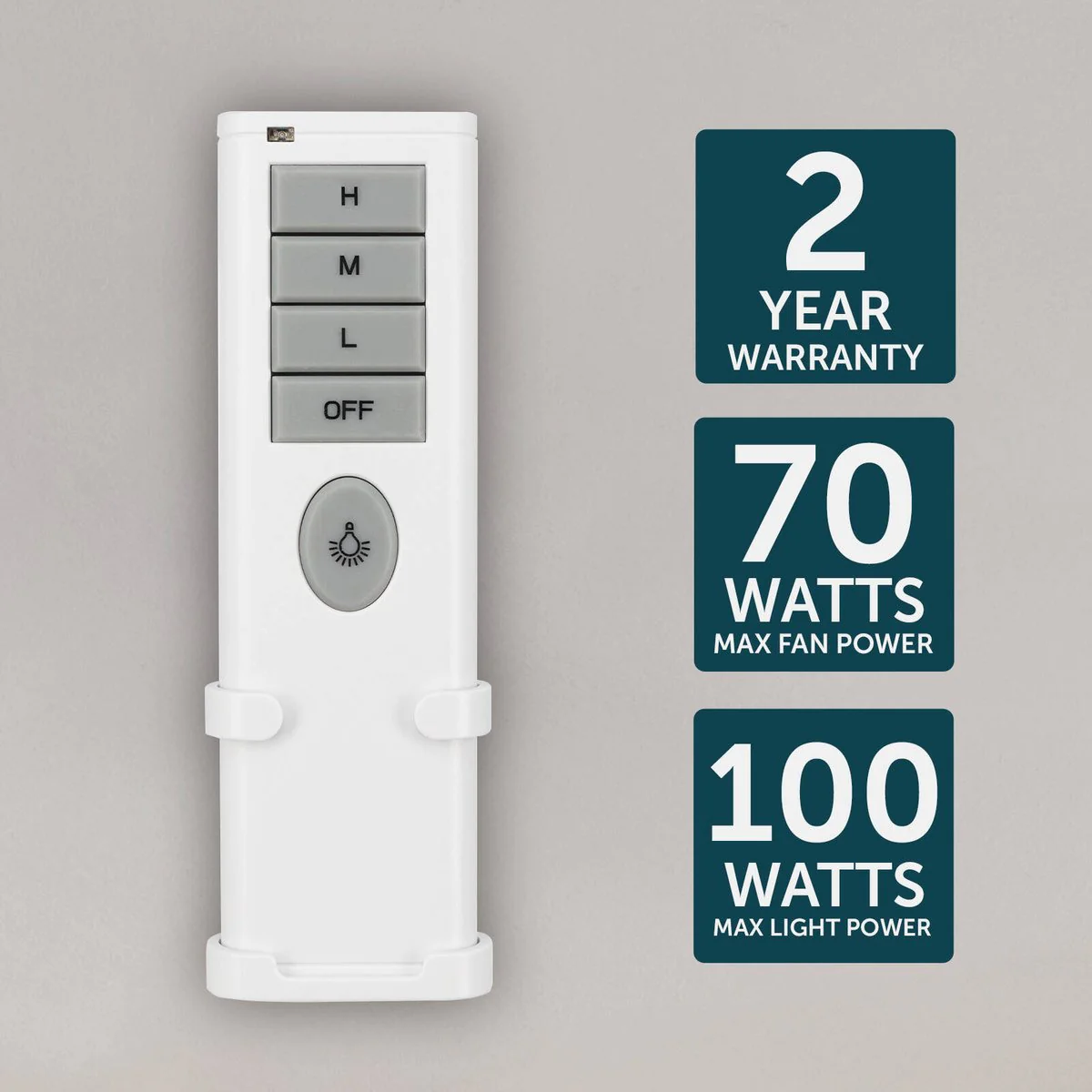 Brilliant Wi Fi Smart Ceiling Fan Remote Control - 45mm x 145mm - White/Grey - Image 4