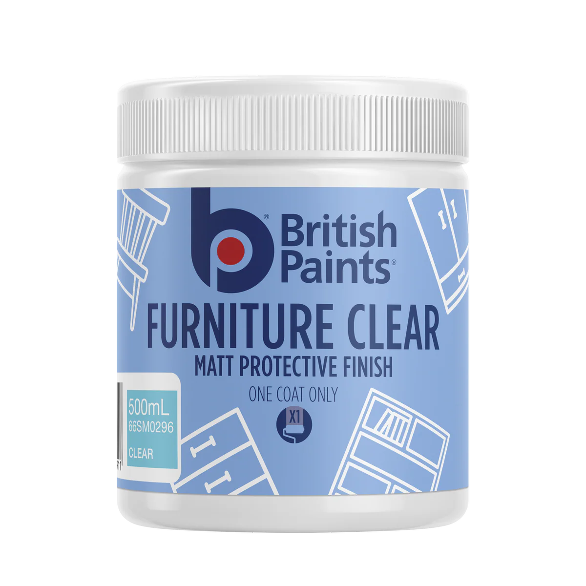 British Paints Clear Matt Protective Furniture Paint - 0.672kg - Easy Application, Durable Finish