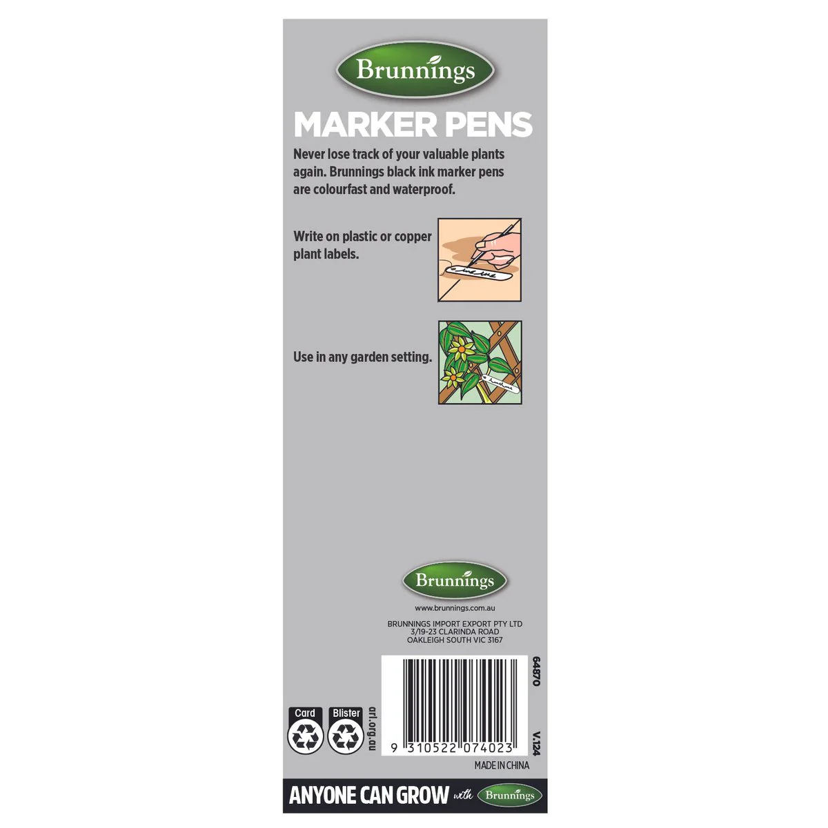 Brunnings Garden Marker Pens - Twin Pack - Waterproof Ink - Weatherproof - Image 2