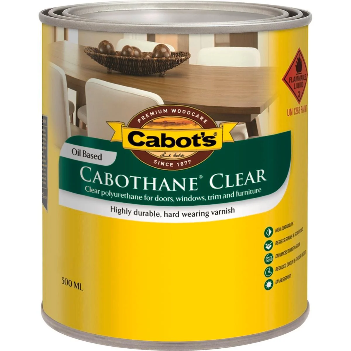 Cabot Cabothane Varnish - 500ml - Oil Based - Clear Finish