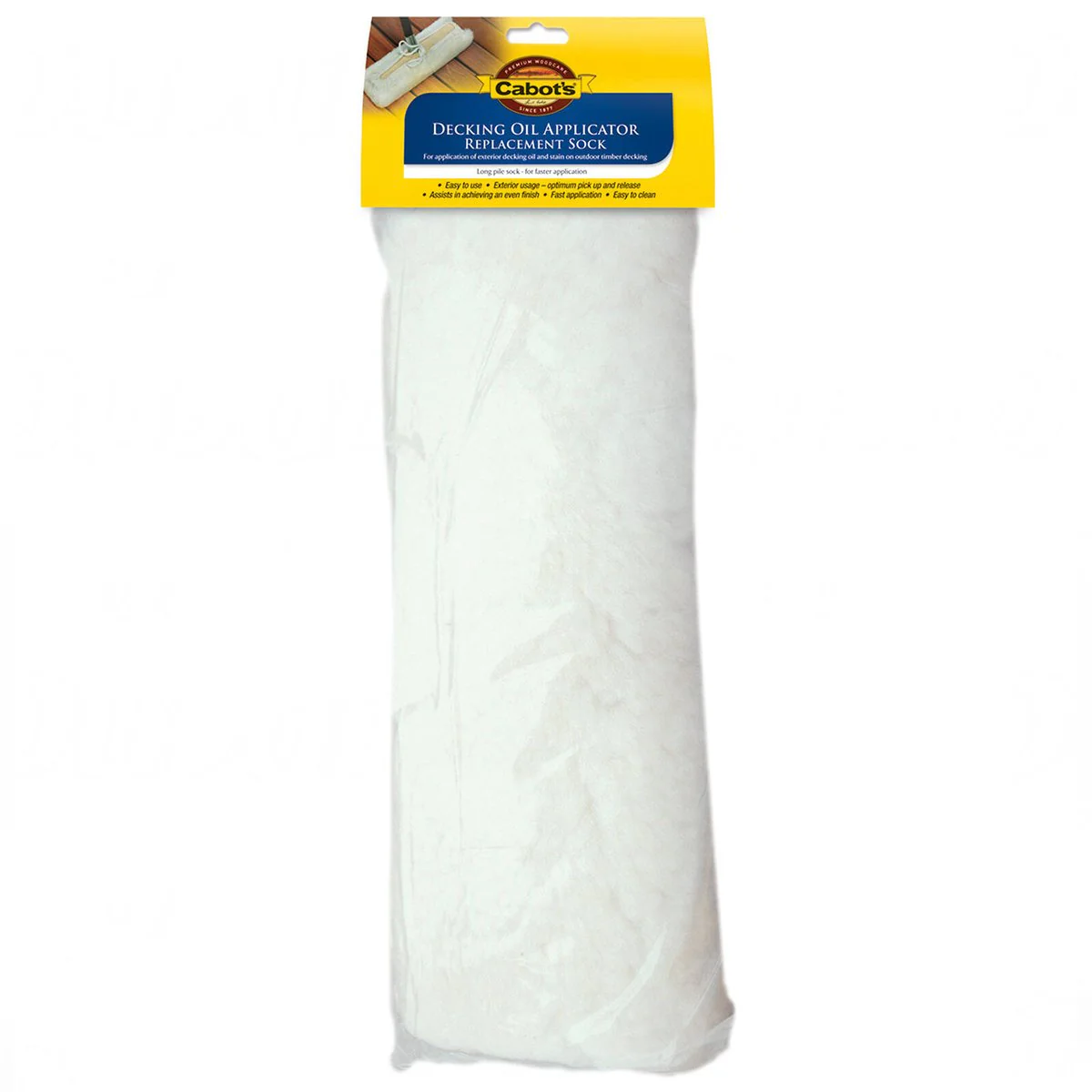 Cabot Decking Oil Applicator Replacement Sock - 110mm - Lambswool - Easy Use