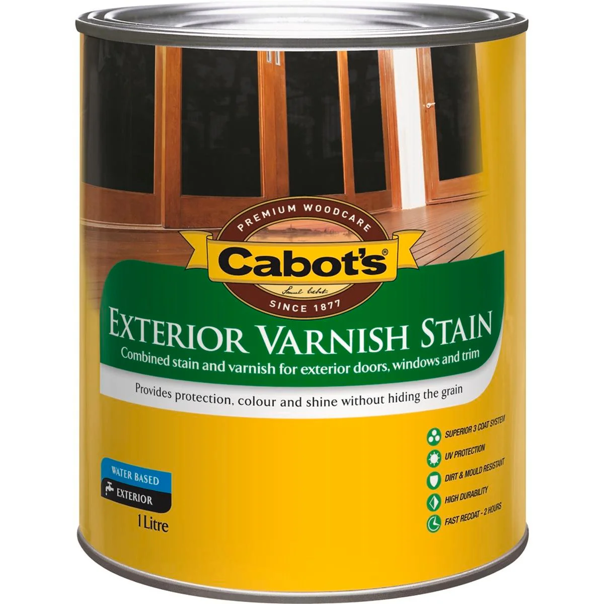 Cabot Exterior Varnish Stain - 1L - Tint Base - Water Based - Mould Resistant