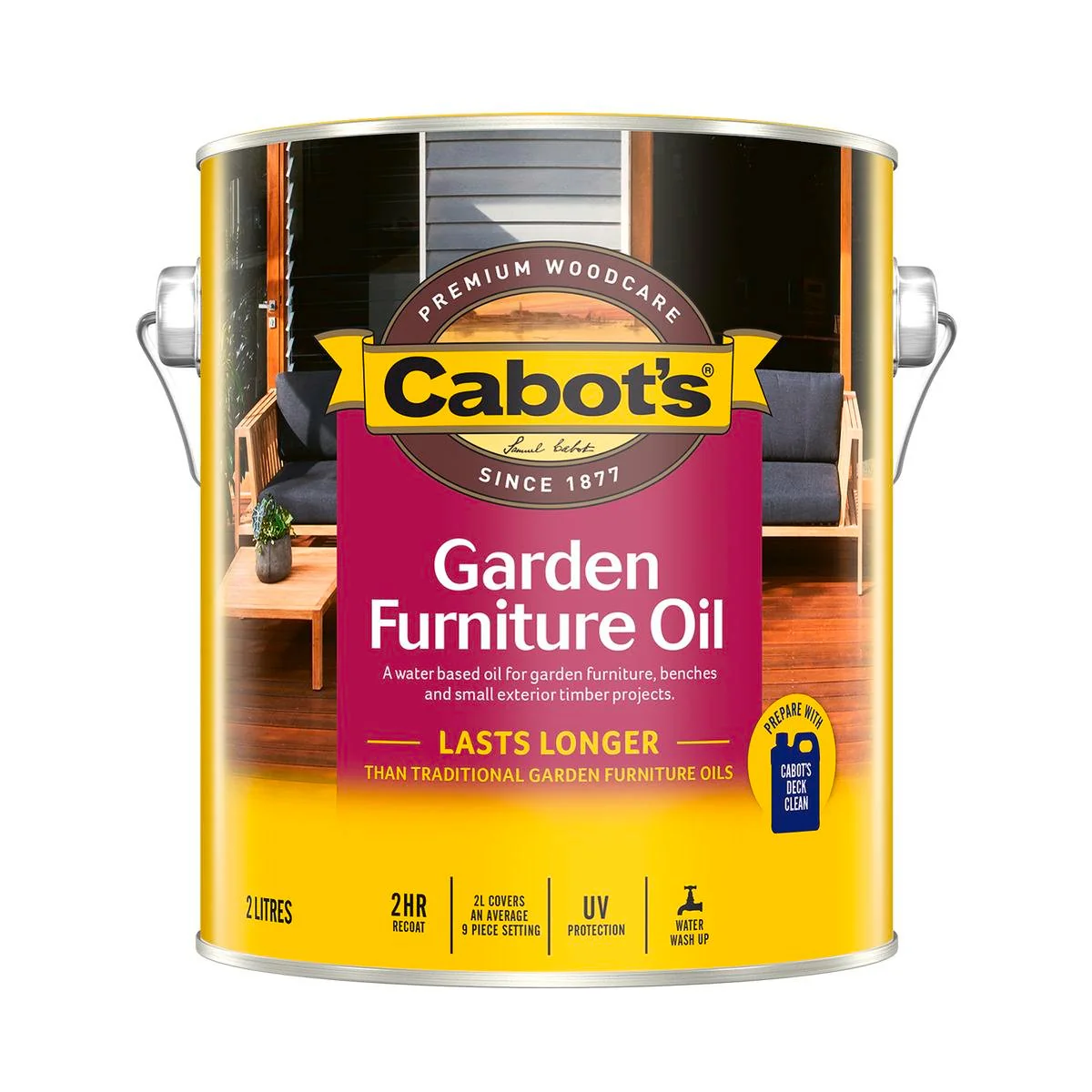 Cabot Garden Furniture Oil - 2L Water Based - UV Protection - Low Odour