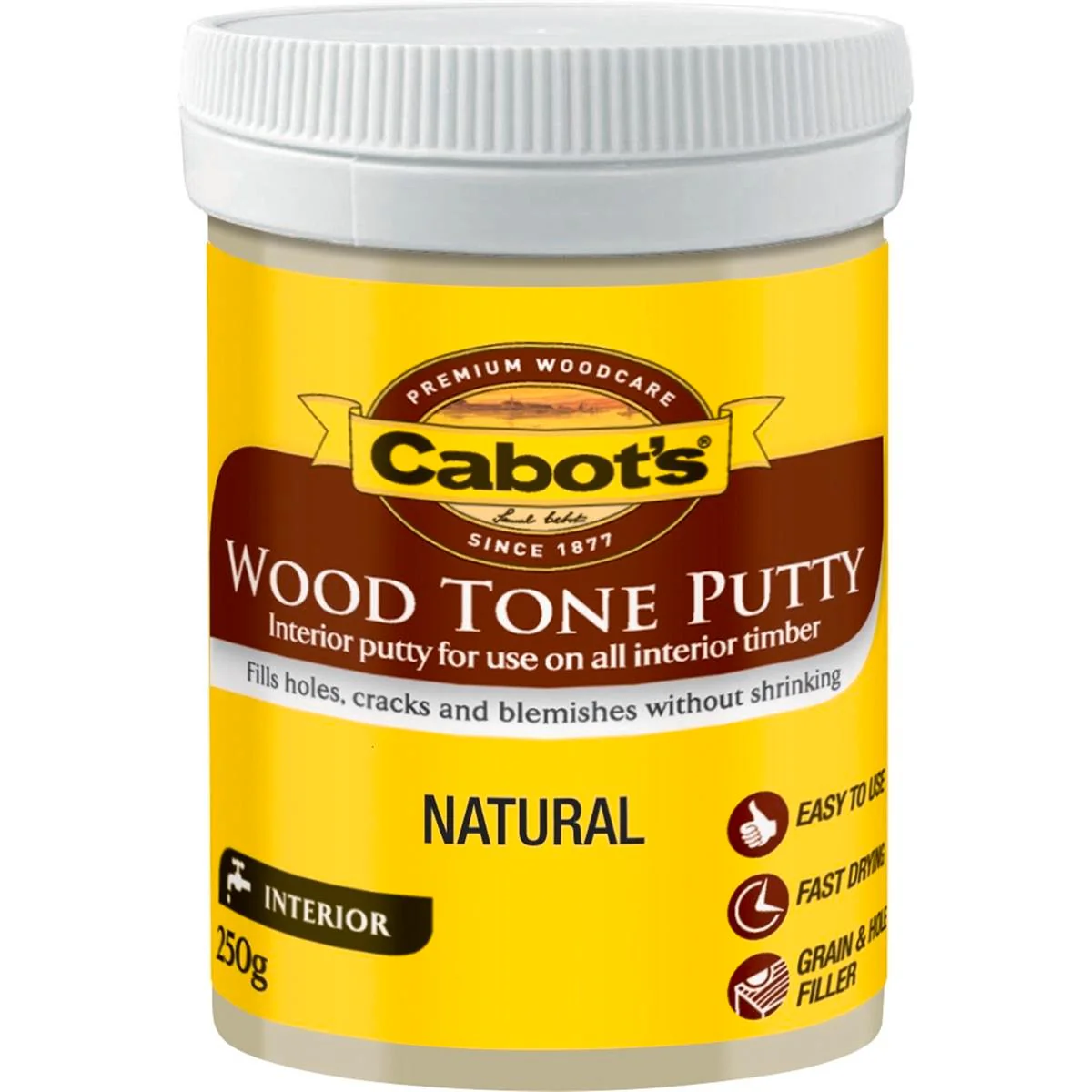 Cabot Natural Wood Tone Putty 250g Water Based Fast Drying Filler