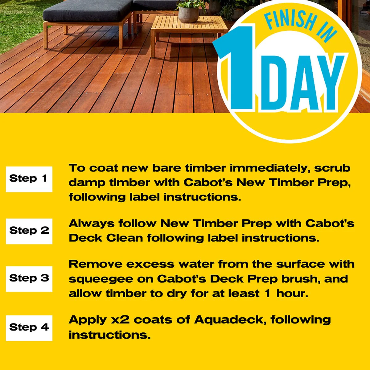 Cabot S Aquadeck Exterior Decking Oil 1L Jarrah - Durable Water-Based Protection - Image 3