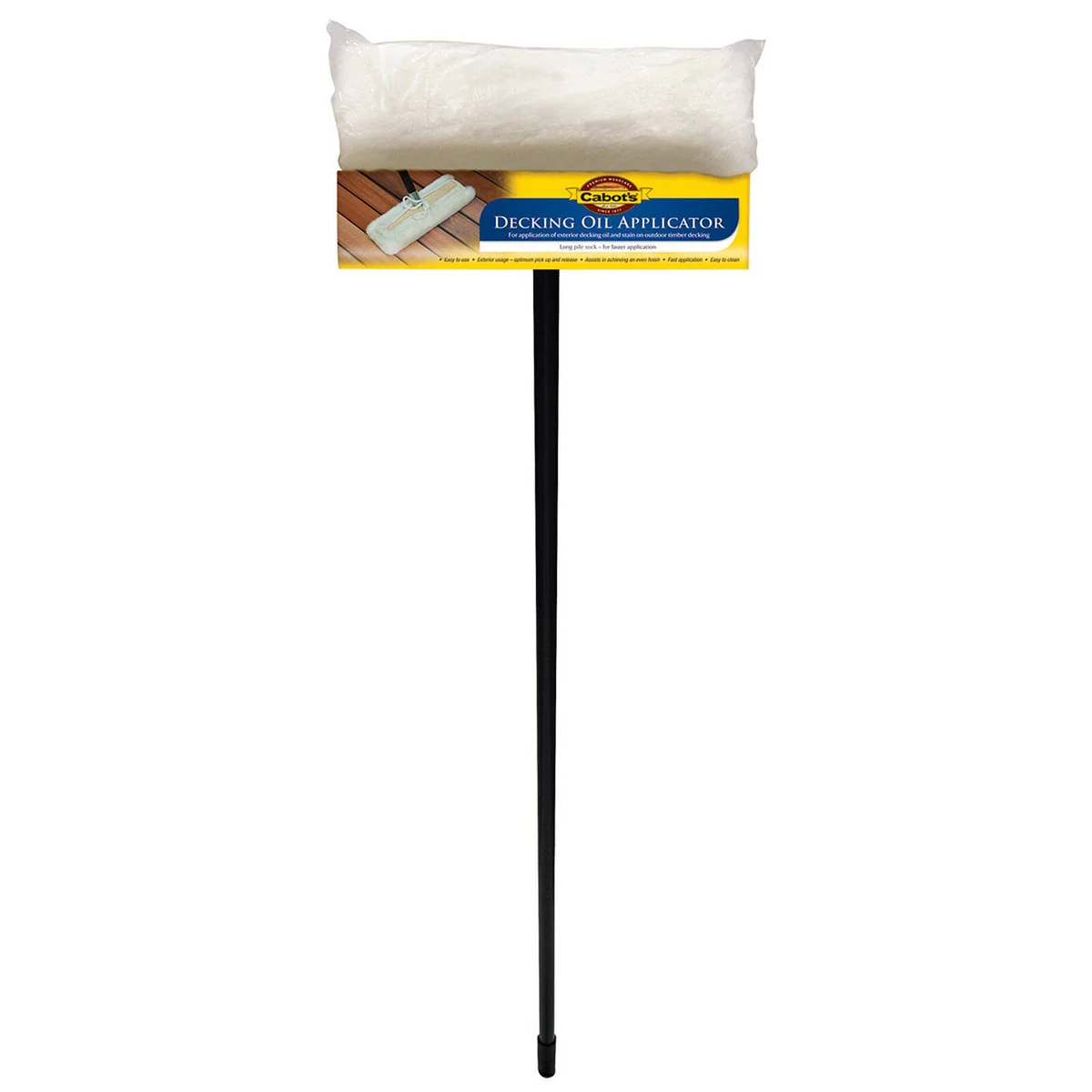 Cabot S Decking Oil Applicator - Easy To Use - Metal Handle - Lambswool Pad