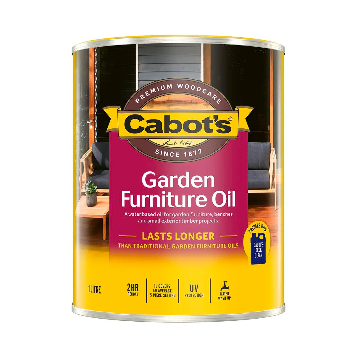 Cabot S Garden Furniture Oil - 1L - Merbau - Water Based - UV Protection