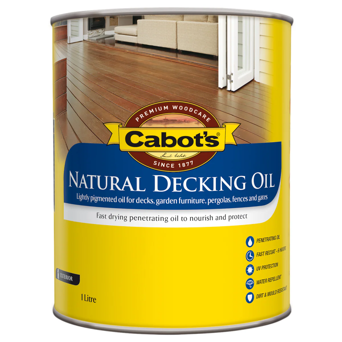 Cabot S Natural Decking Oil - 1L - Natural - Oil Based - UV Resistant