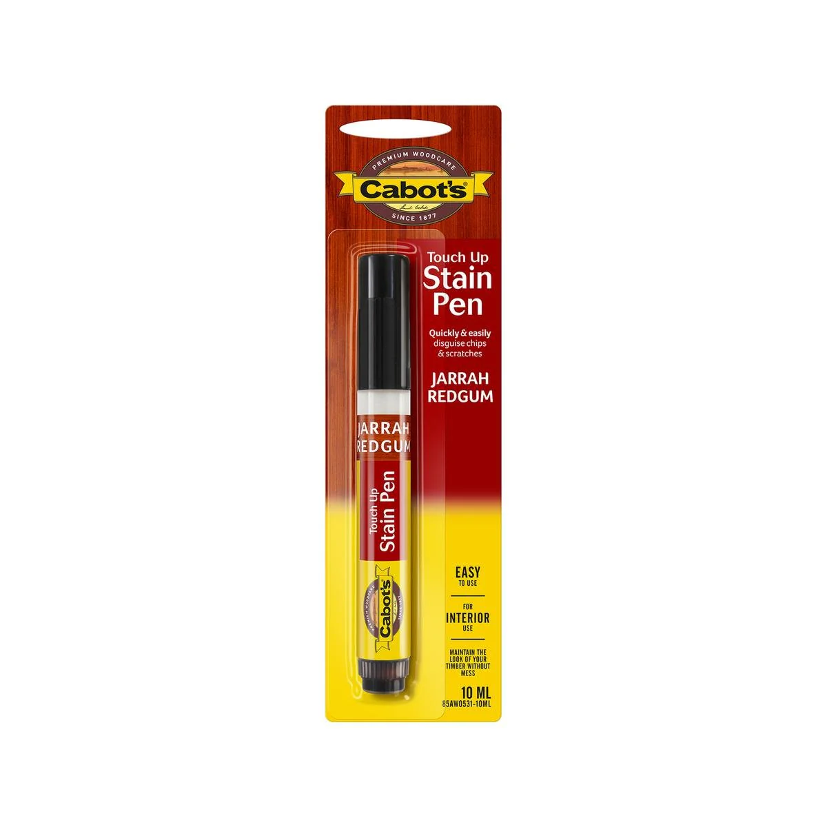 Cabot S Touch Up Stain Pen 10ml - Jarrah Redgum - Disguises Scratches