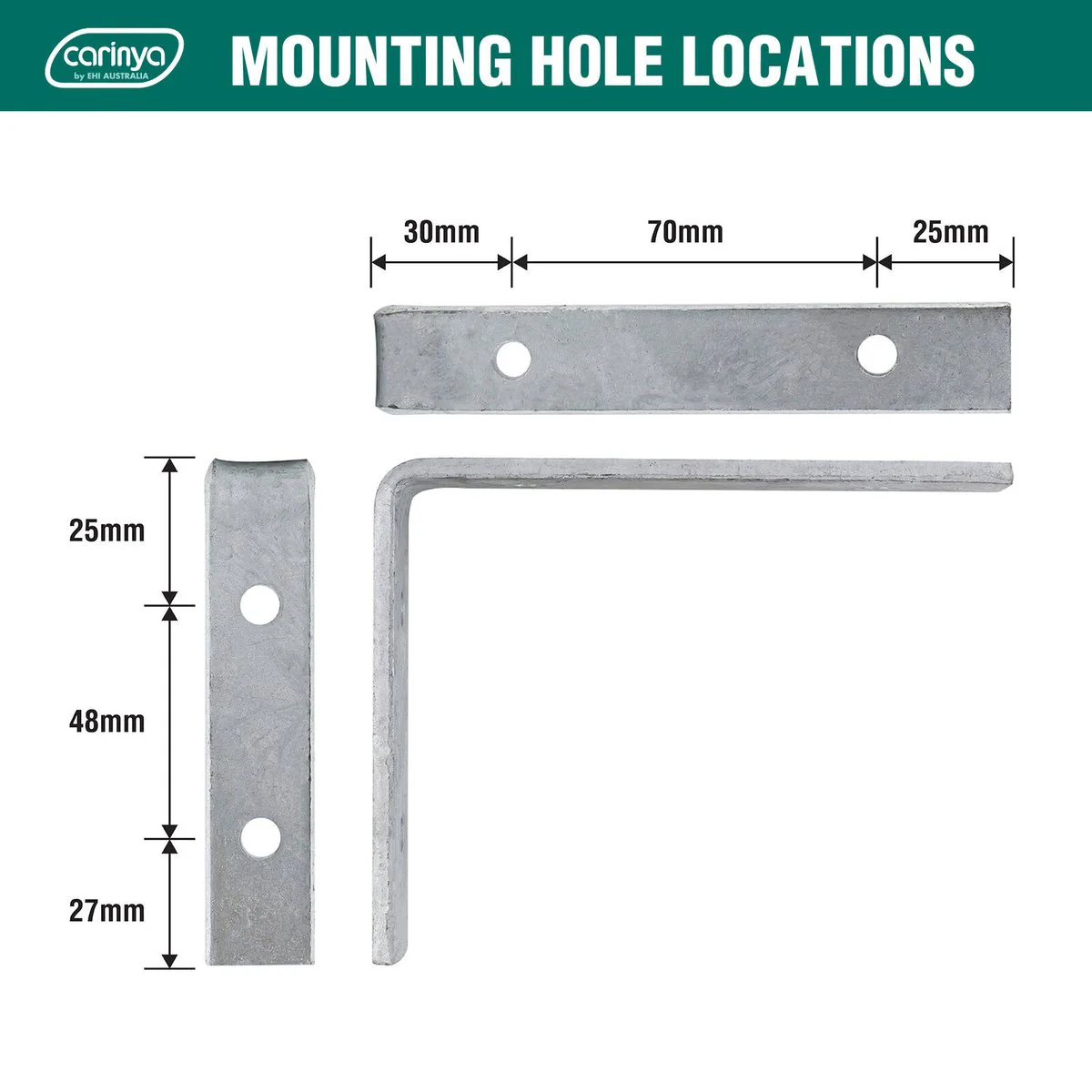Carinya Heavy Duty Angle Bracket 125 x 100mm - Silver - 225kg Capacity - Image 5