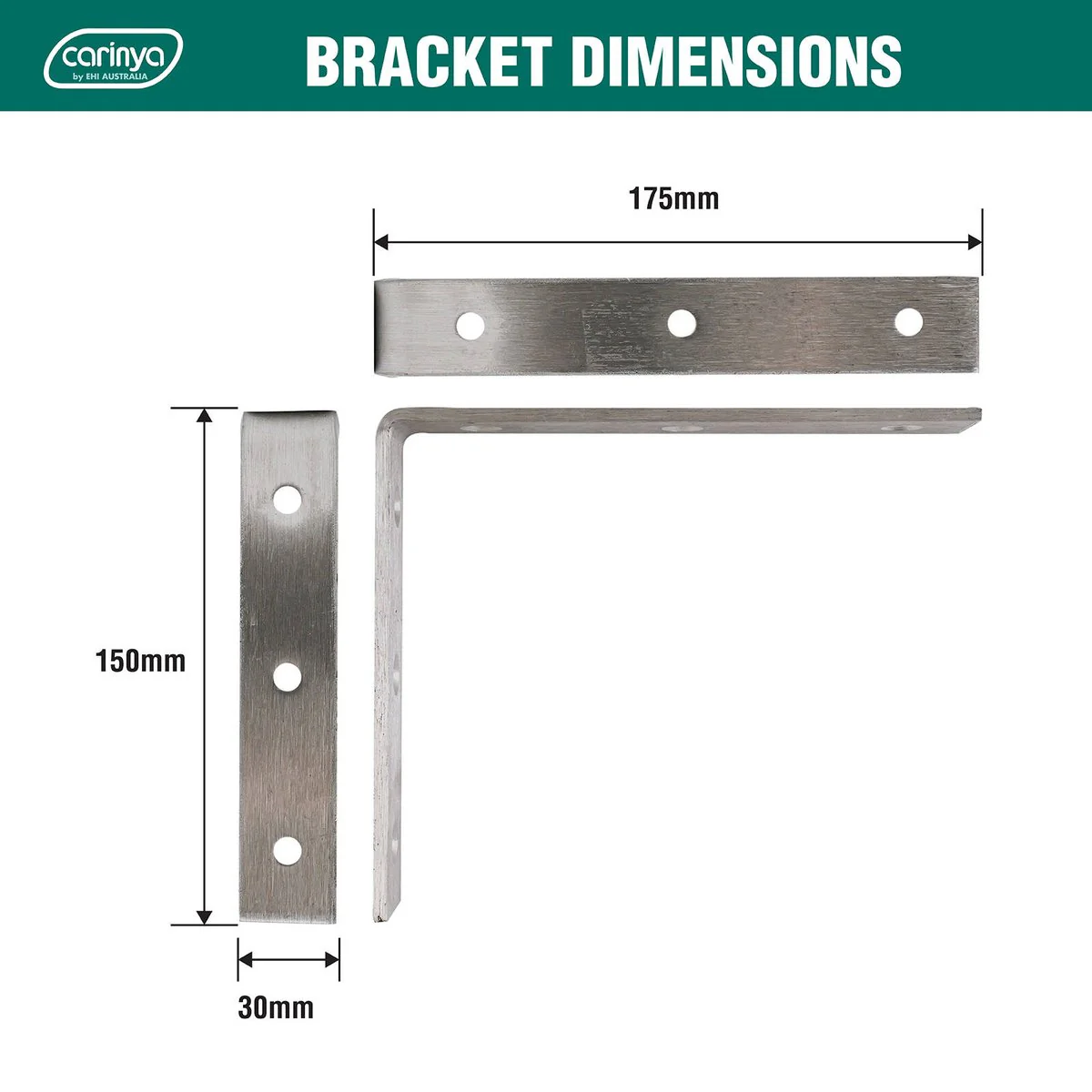 Carinya Angle Bracket - 175mm x 150mm - Stainless Steel - Heavy Duty - Image 4