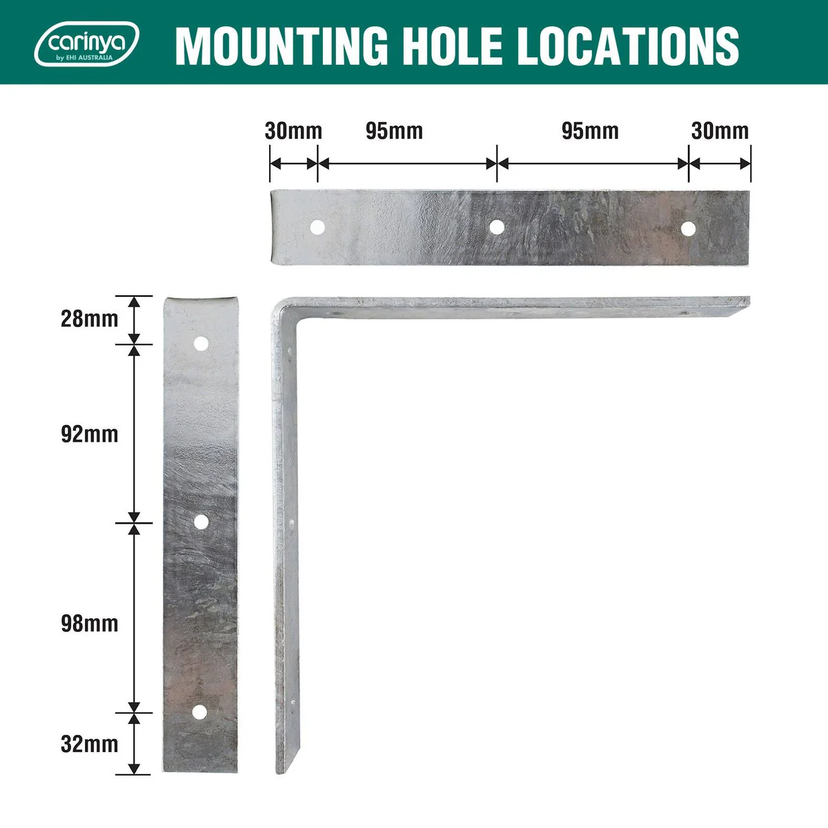 Carinya Angle Bracket - 250mm x 250mm - Galvanised Steel - Heavy-Duty - Image 5