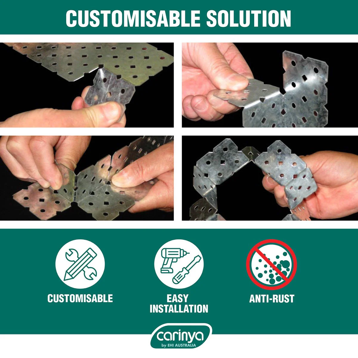 Carinya Angle Bracket - 40mm x 60mm x 50mm - Galvanised Steel - Customisable - Image 5