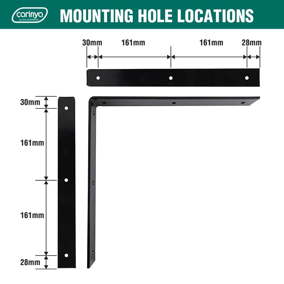 Carinya Black Angle Bracket 380 x 380mm - Heavy-Duty Support Solution - Image 5