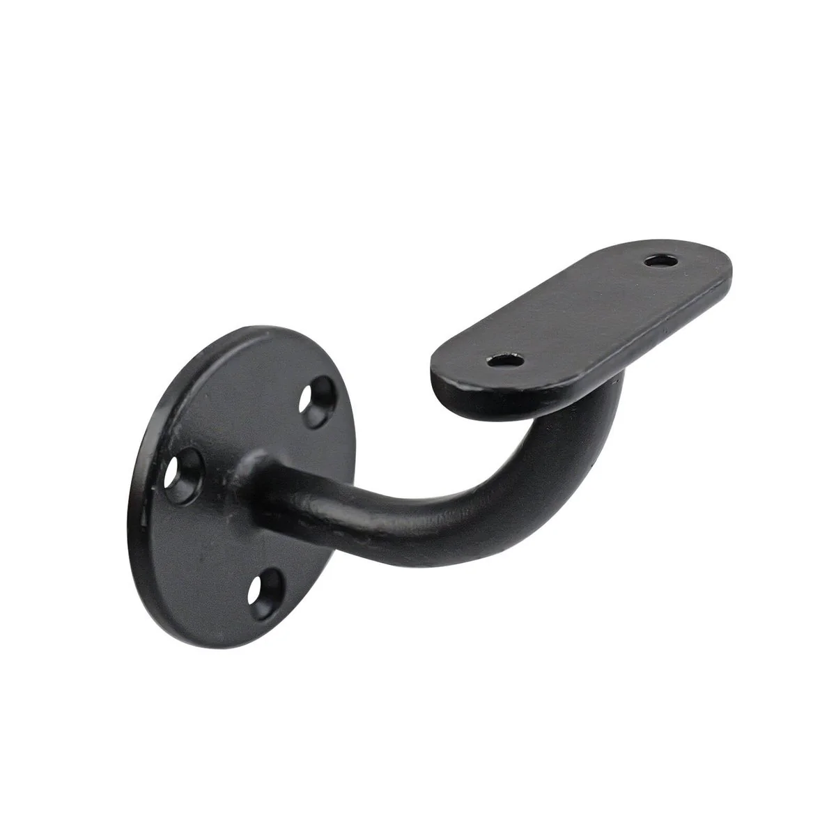 Carinya Black Flat Top Curved Handrail Bracket - 70mm x 90mm x 95mm
