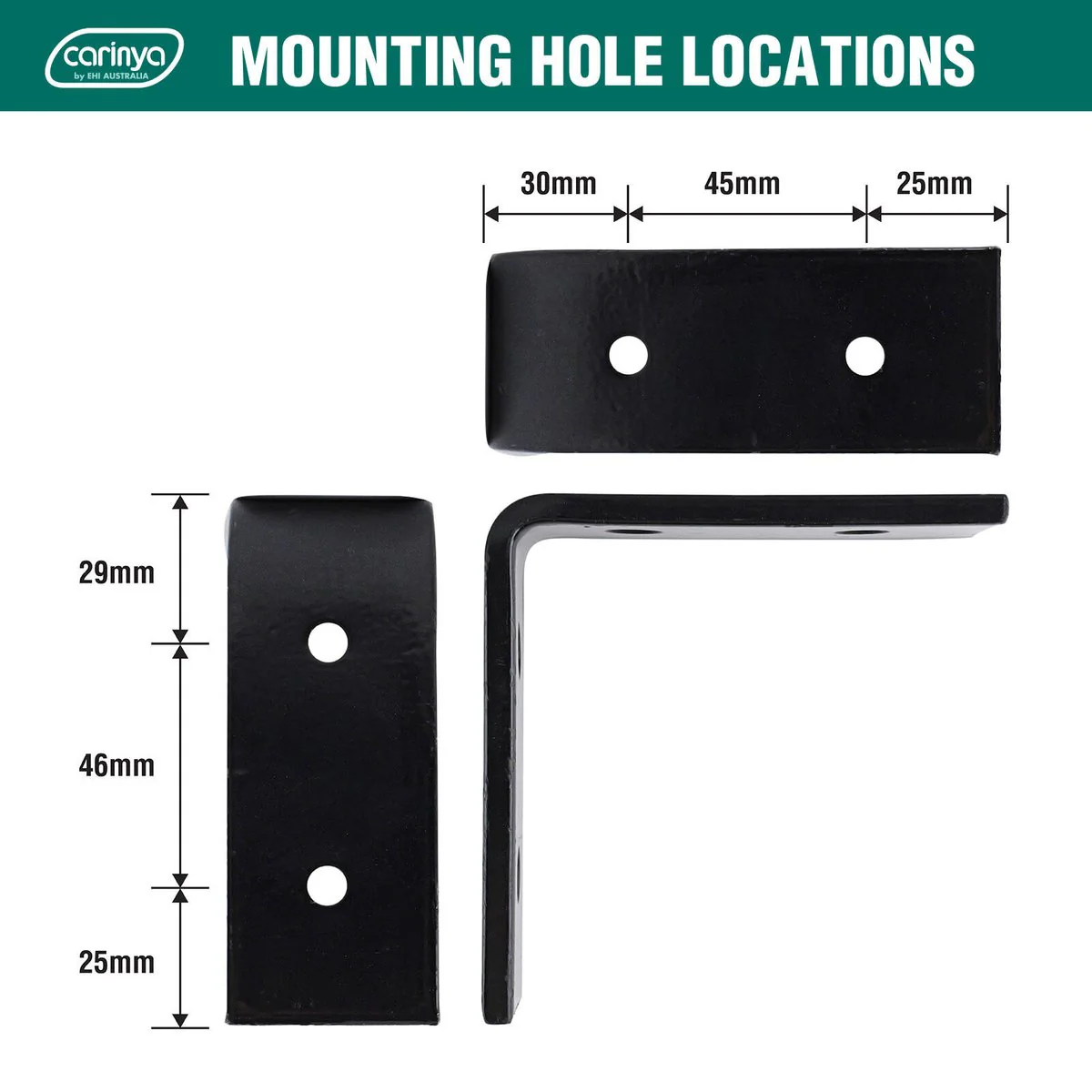 Carinya Heavy Duty Angle Bracket 100mm x 100mm x 40mm - Black - 300kg Capacity - Image 4