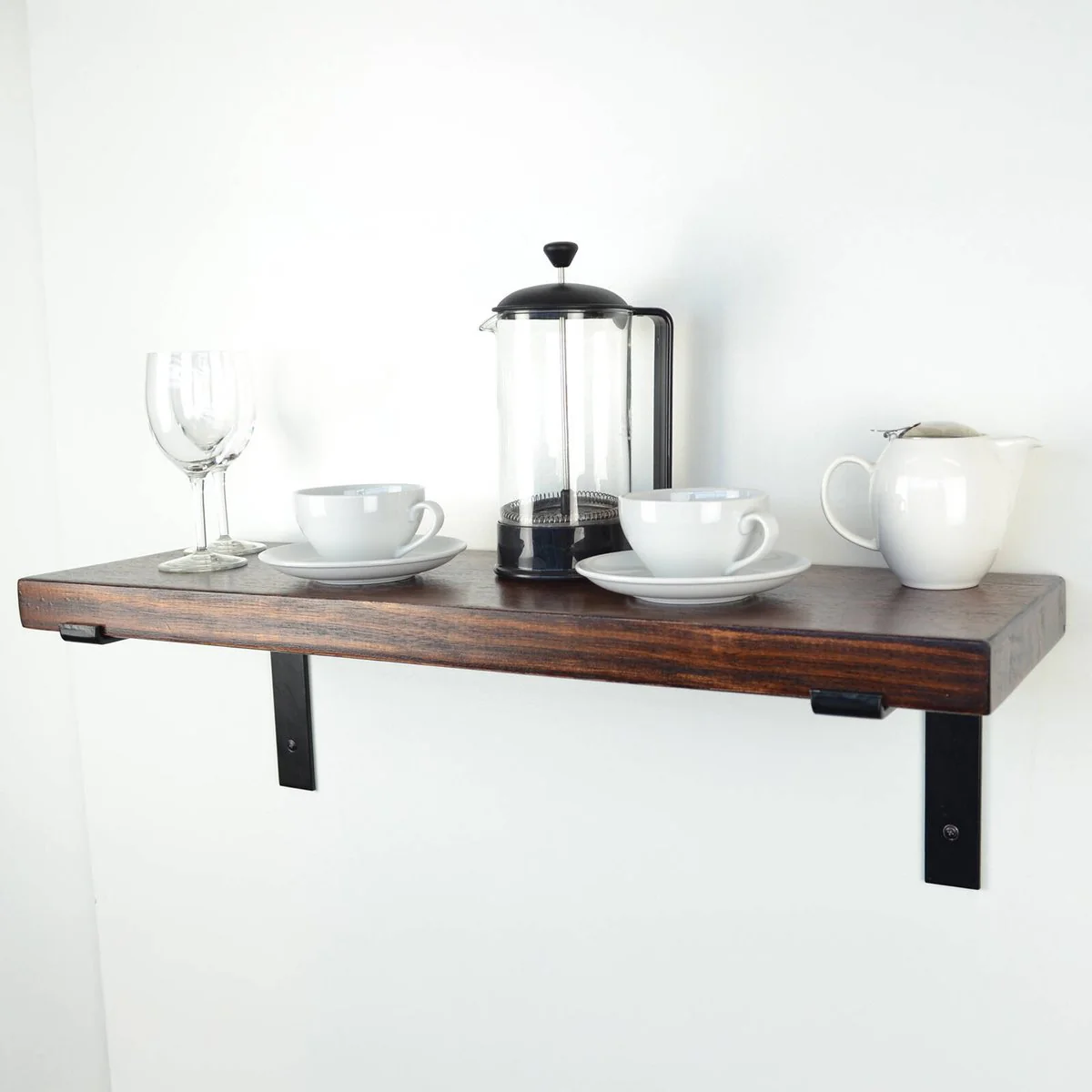 Carinya Lipped Angle Bracket - 185 x 185mm - Black - Powder Coated Steel - 100kg Load Capacity - Image 3