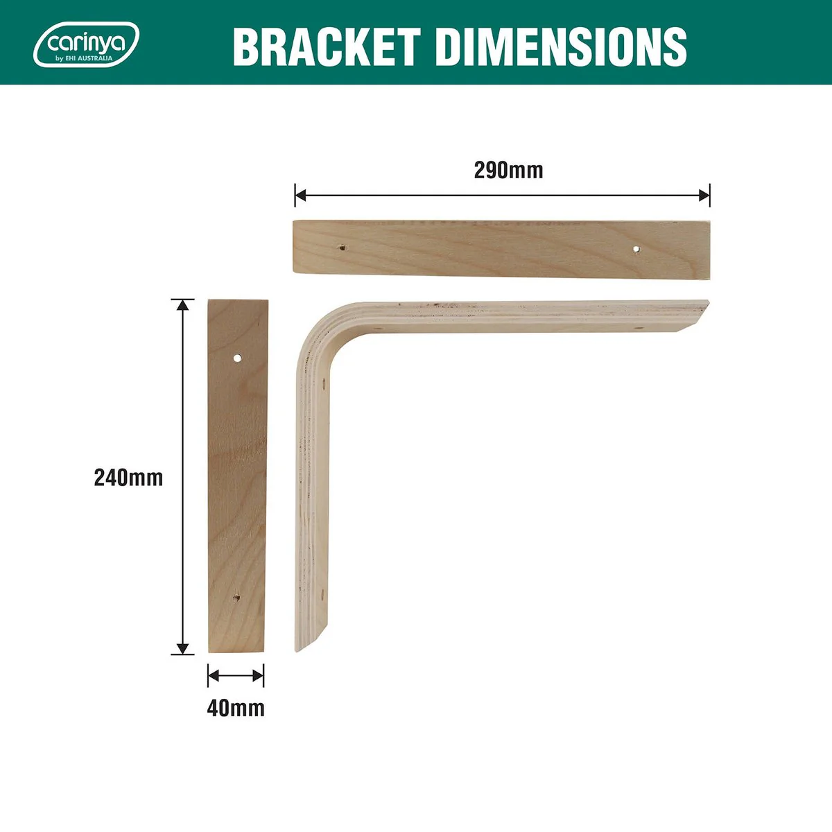 Carinya Plywood Angle Bracket - 290 x 240mm - Plywood - DIY Design - Image 4