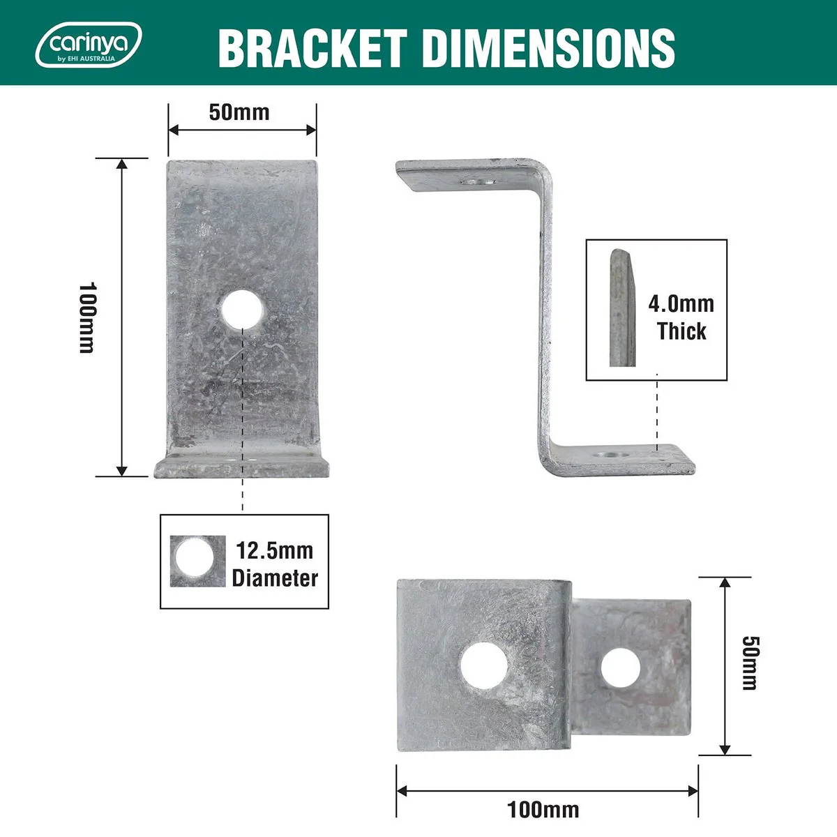 Carinya Reinforcing Z Bracket - 50 x 100 x 50mm - Galvanised Steel - 200kg Load Capacity - Image 4
