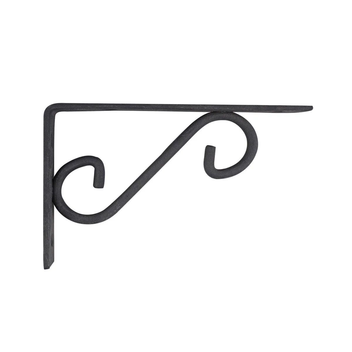 Carinya Scroll Stayed Bracket - 250 x 125mm - Powder Coated Steel - Black - Image 2