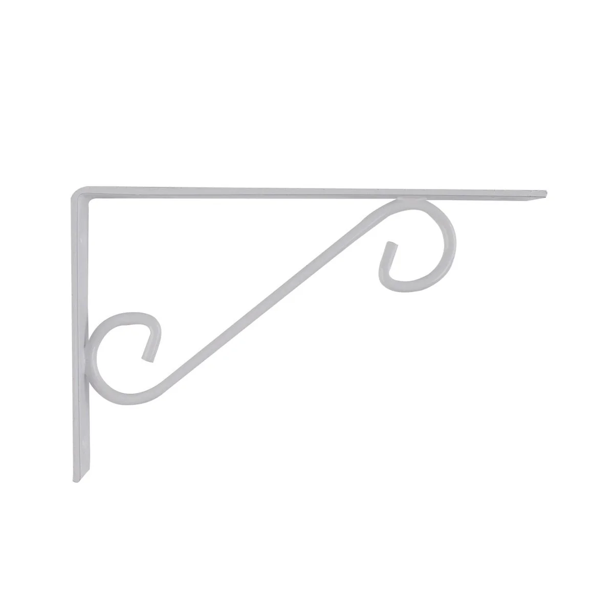 Carinya Scroll Stayed Bracket - 250 x 125mm - Powder Coated Steel - White - Image 2