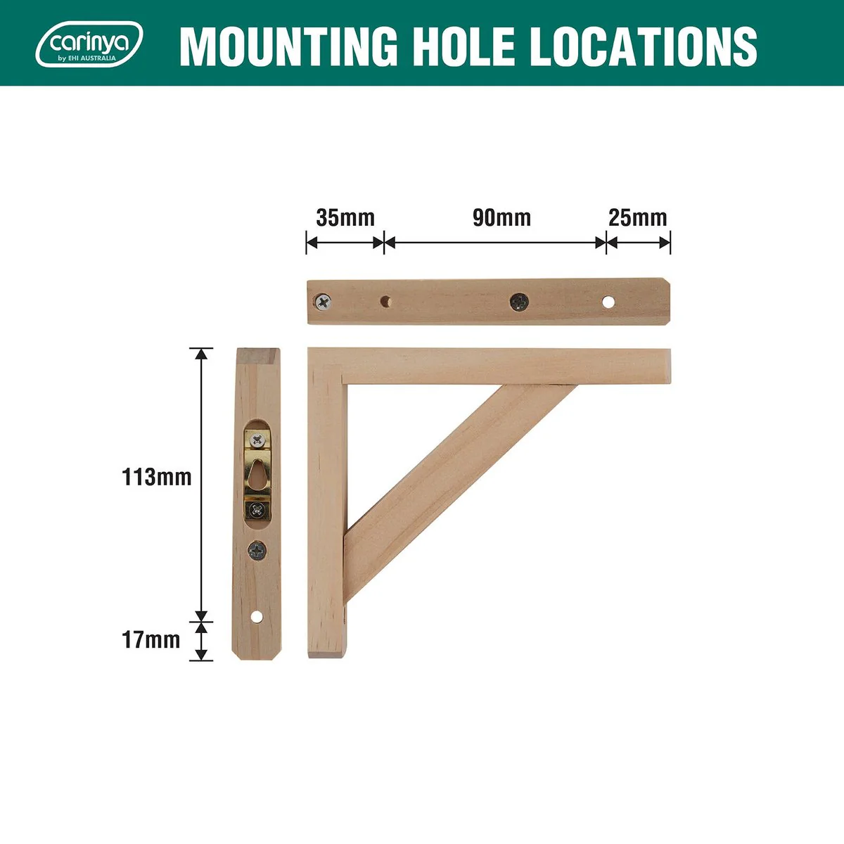 Carinya Stayed Bracket - 150 x 130mm - Raw Pine - 35 kg Load Capacity - Image 5