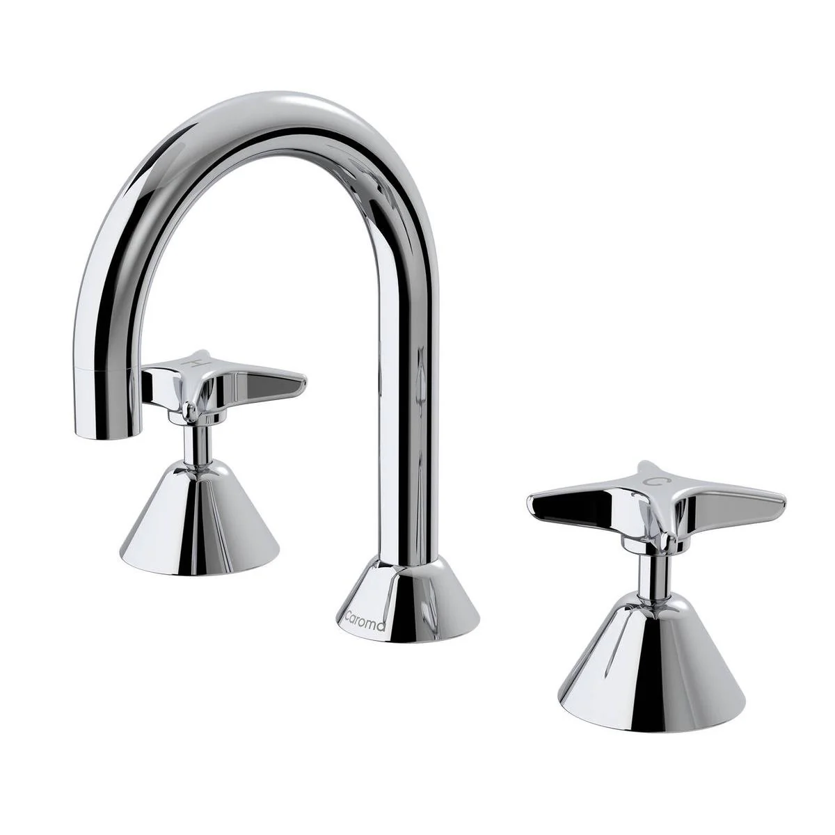 Caroma Chrome Elegance II Basin Set - Lead Free Brass - 3 Hole - 55mm x 175mm x 120mm