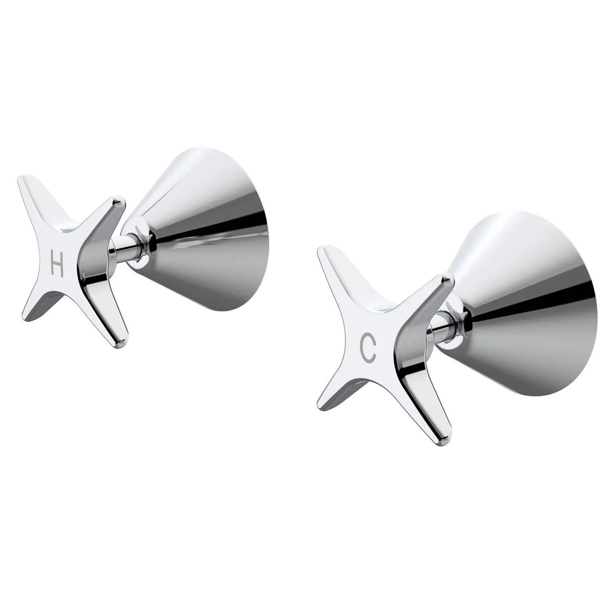 Caroma Chrome Elegance II Wall Top Assembly - 75mm x 75mm x 74mm - Lead-Free Brass - Polished Chrome Finish