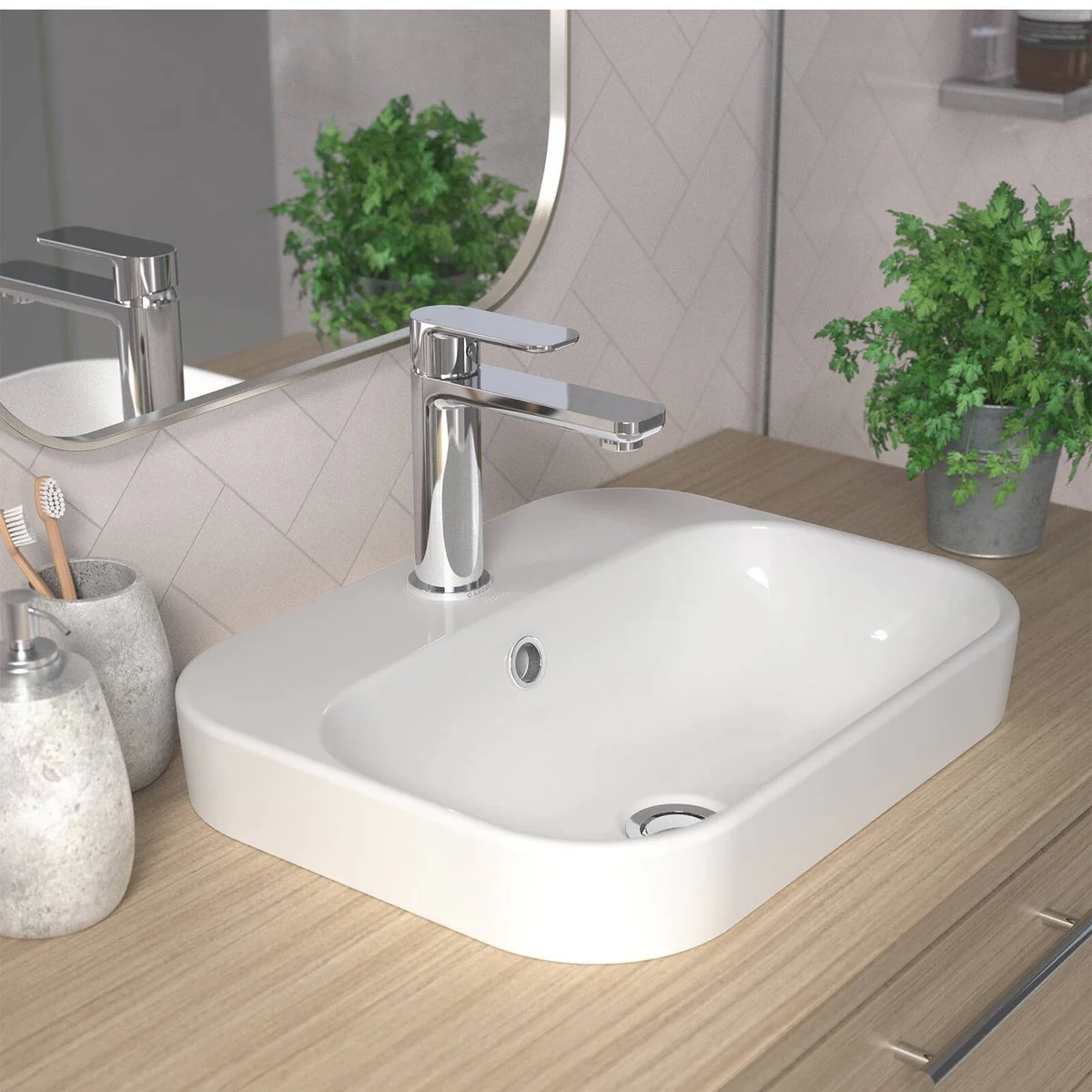 Caroma Chrome Luna Basin Mixer - Lead Free Brass - 40mm x 167mm x 125mm - Efficient Water Flow - Image 2