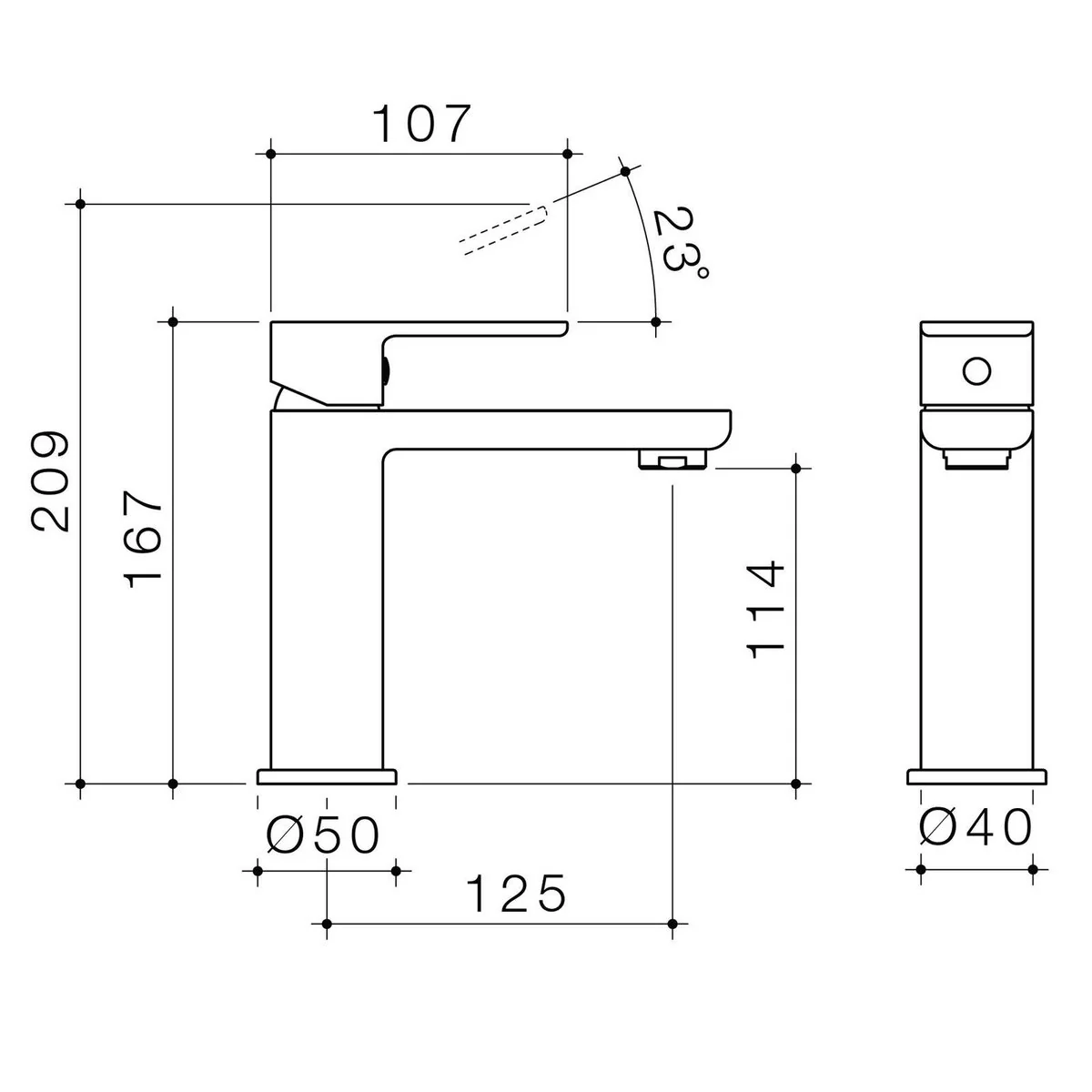 Caroma Luna Basin Mixer - Lead Free Brass - Brushed Nickel - 50mm x 167mm - Image 2