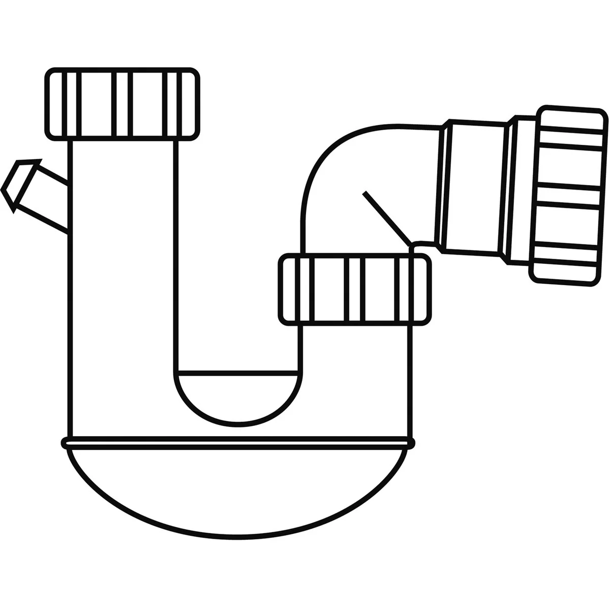 Caroma P Trap - 50mm - White - Plastic - Watermark Approved - Image 2
