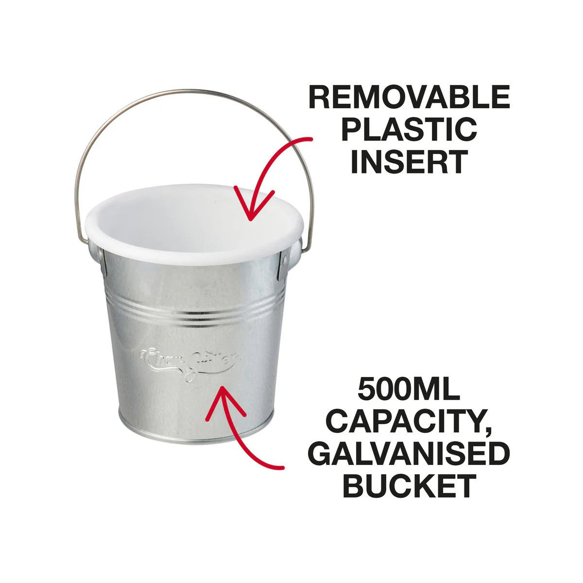 Char Griller Basting Bucket and Brush Set - 100% Cotton Mop & Silicone Brush - 112mm x 30mm x 30mm - Silver - Image 3