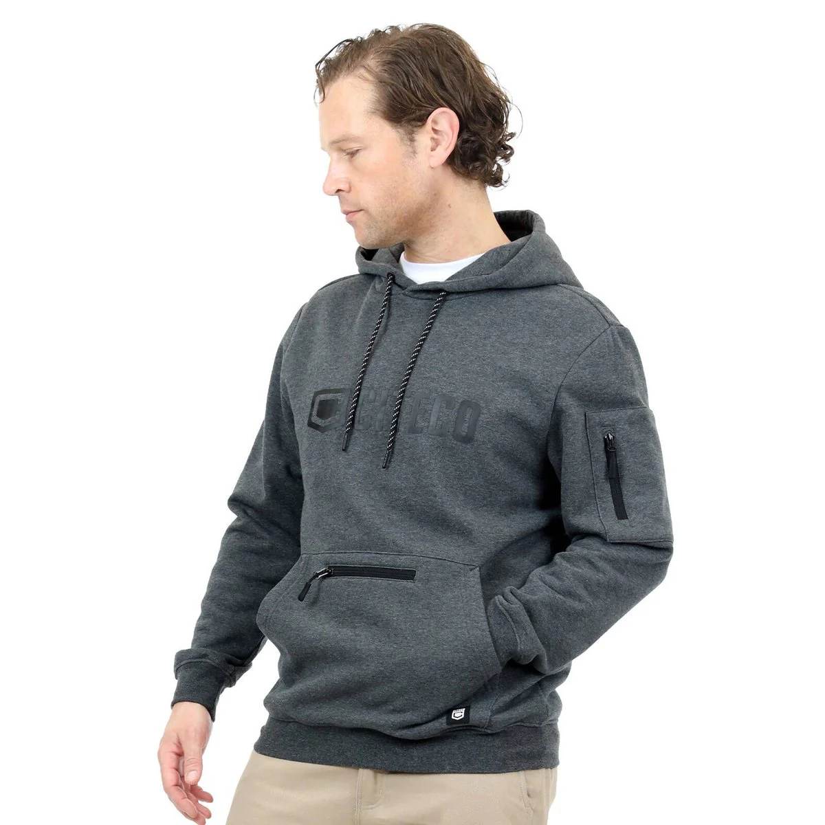Citeco Charcoal Marle Hoodie Large - Men's Work Hoodie - UPF 50+ Protection - Soft Fleece - Image 3
